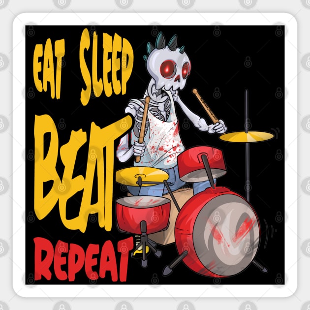 Eat Sleep Drum Magnet by Trendy Black Sheep